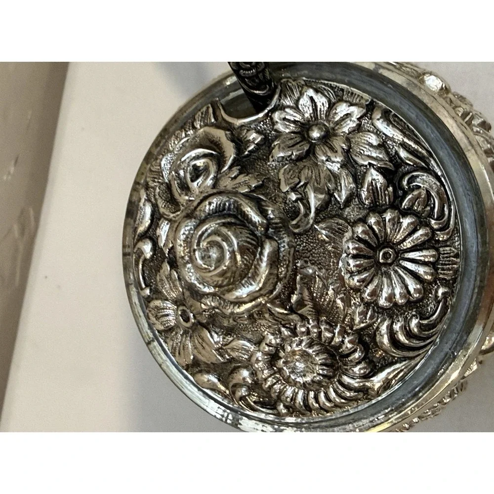 Harrison Fisher Sugar Bowl HF-0917 Silver Plated Floral Sugar/Condiment Repousse